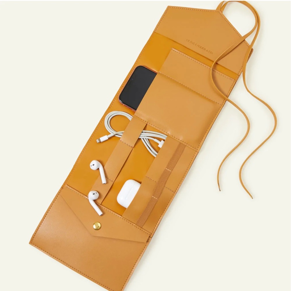 Glass Ladder & Co. Katherine Tech Organizer Roll, Vegan Leather Wallet, Clutch